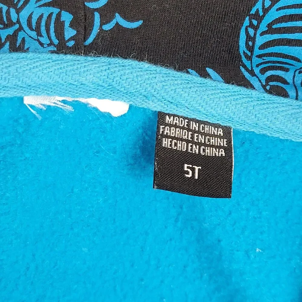 Lilo Stitch Toddler Jacket 5T Ohana Patch Hood Print Pockets Disney Mad Engine